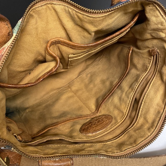 Fossil Fabric Crossbody Top Handle Patchwork Purse - Picture 13 of 17